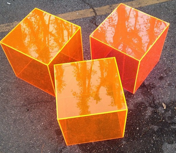 Pink and Orange Fluorescent Acrylic Boxes