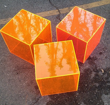 Pink and Orange Fluorescent Acrylic Boxes